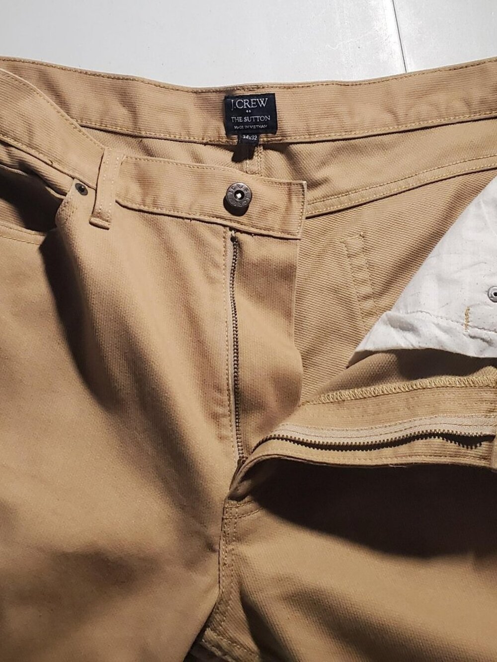 J. Crew The Sutton Men's Tan Pants sz 34w